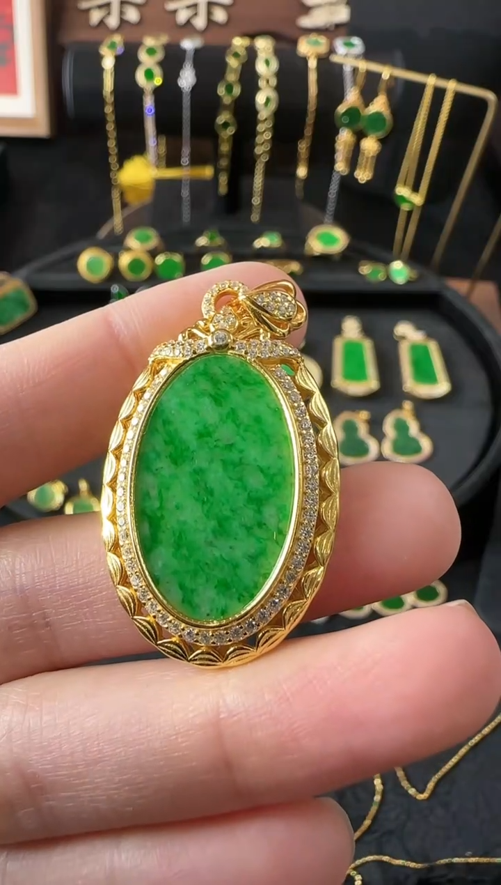 【闪购商品】翡翠吊坠(不含链)银S925镶嵌吊坠