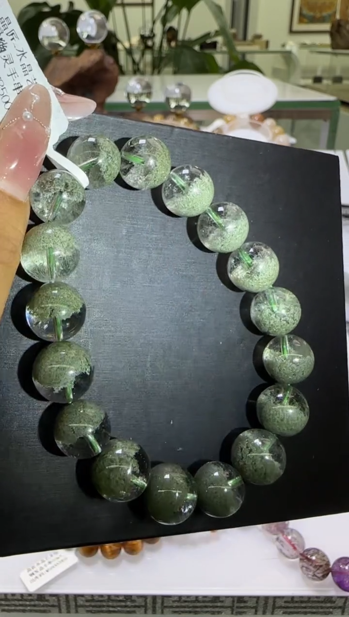 手串未镶嵌水晶绿幽灵手串12m+ JP48216宋