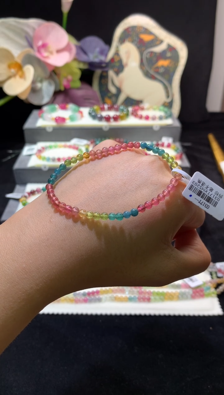 手串未镶嵌碧玺约4mm 碧玺单圈