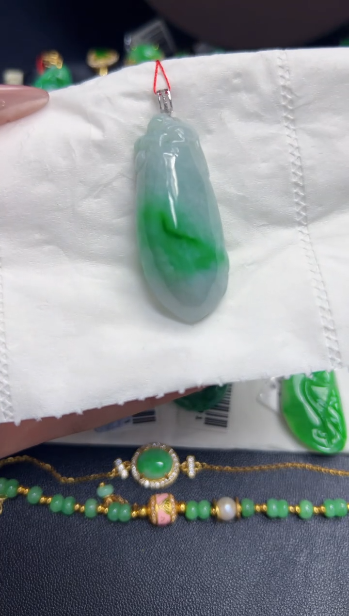 【闪购商品】翡翠颈饰18K金镶嵌Y缅料A货/支持复检/一件