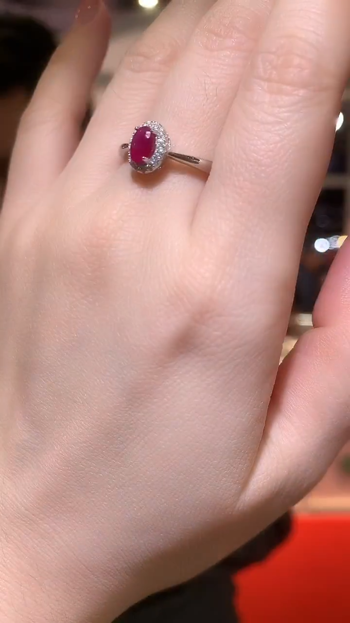 银S925镶嵌戒指红宝石【宝石世家严选】