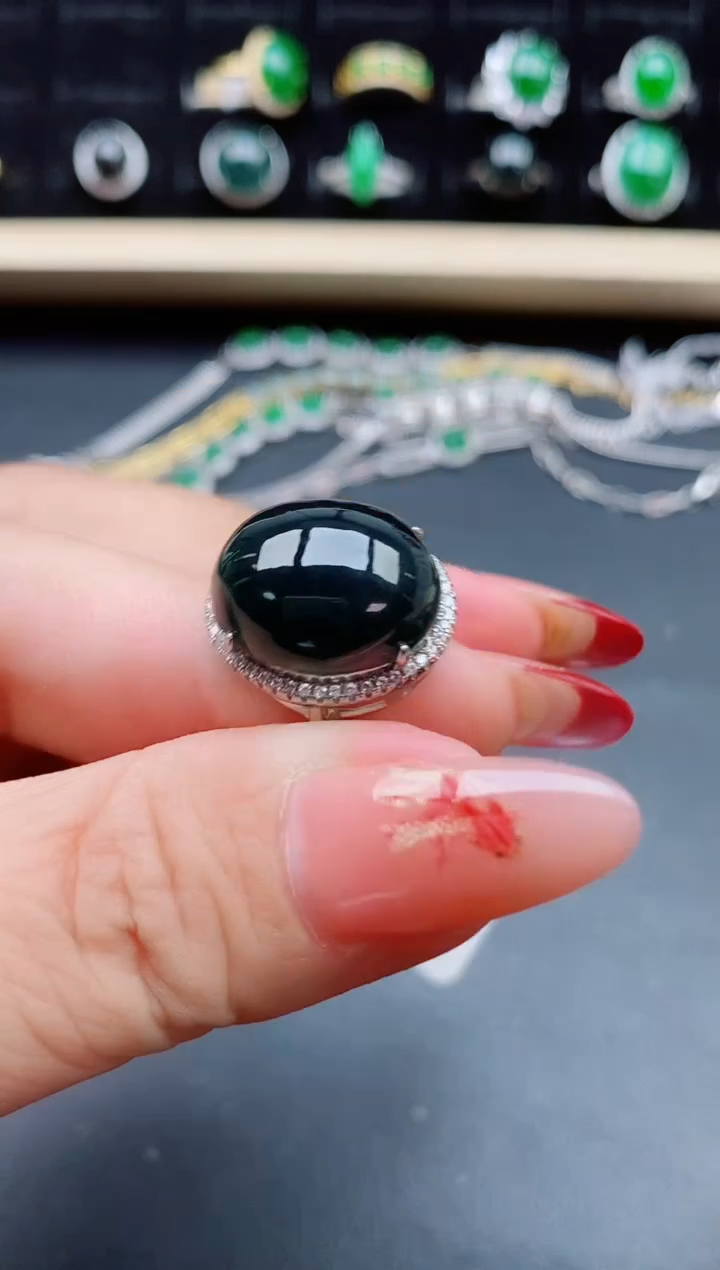 【闪购商品】翡翠戒指银S925镶嵌321321