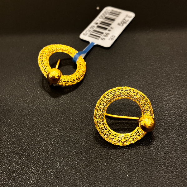 （1号货）放心黄金店 足金999耳环3.27克【货号60】