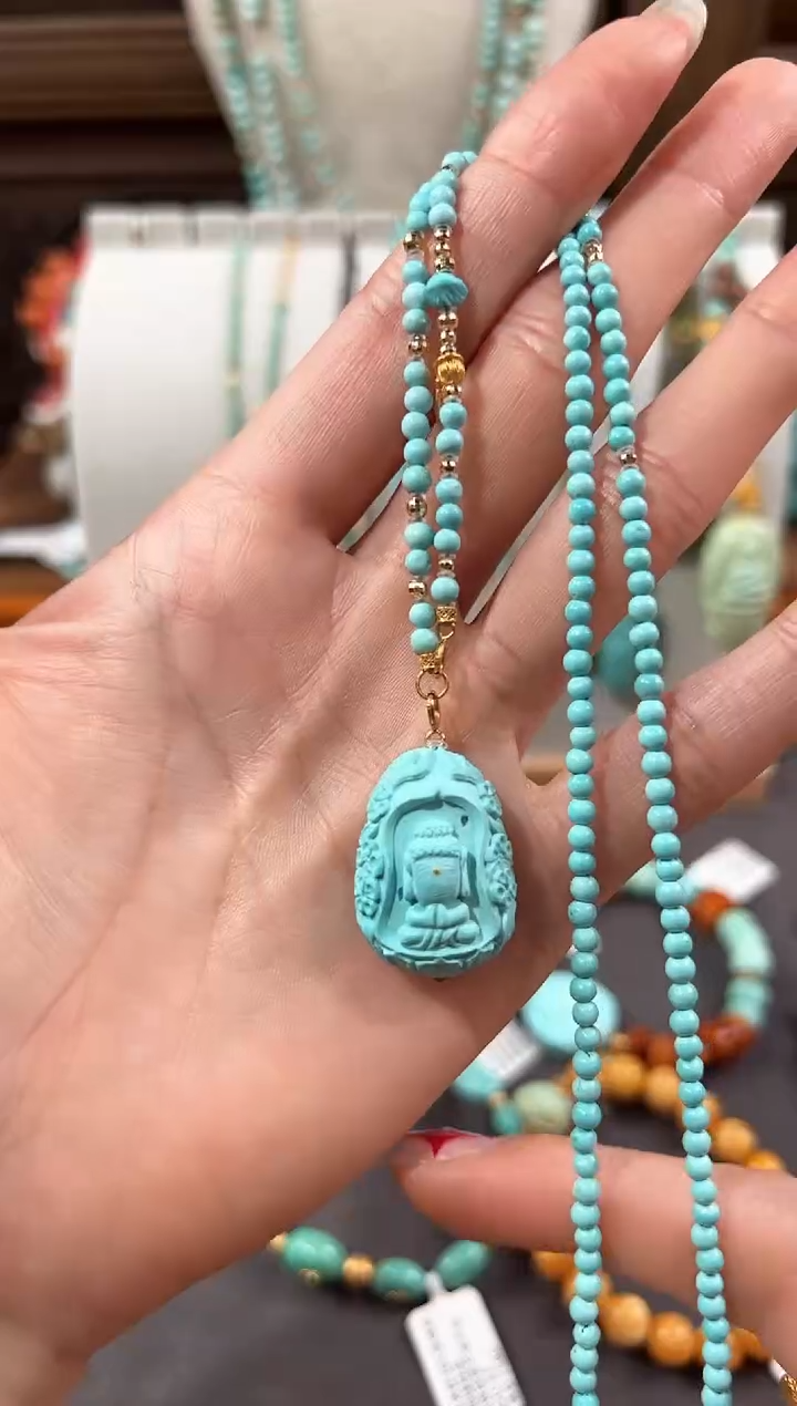 【闪购商品】绿松石颈饰18K金镶嵌绿松石项链