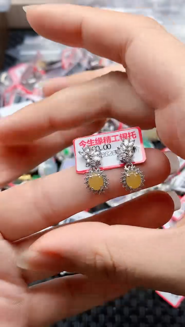 银S925镶嵌戒指翡翠天然A货缅甸翡翠