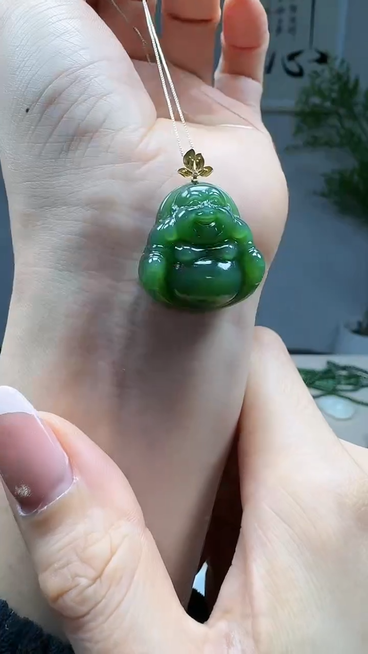 吊坠(不含链)18K金镶嵌和田玉1