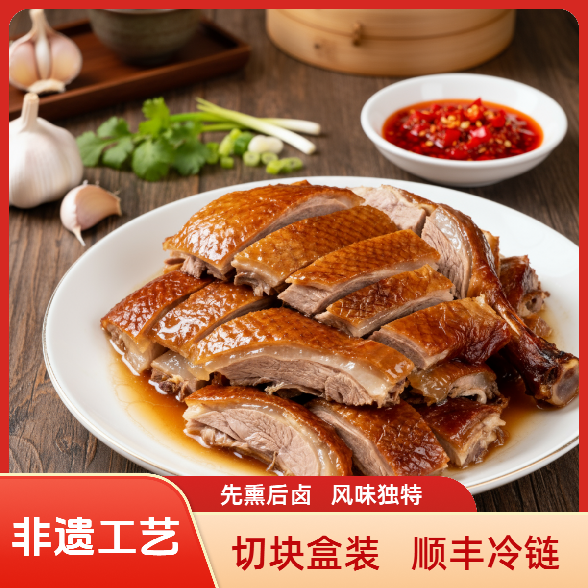 【年终狂欢季】正宗安徽无为板鸭卤鹅无为美食1斤装盒切+膀爪组合