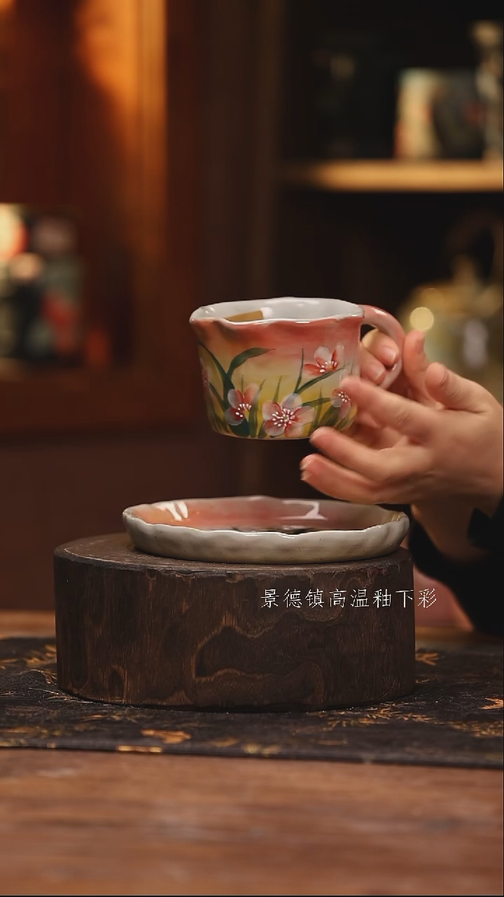 陶瓷  景德镇高温釉下手绘陶瓷@L832@