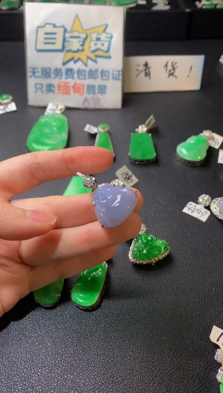 颈饰银S925镶嵌翡翠翡翠