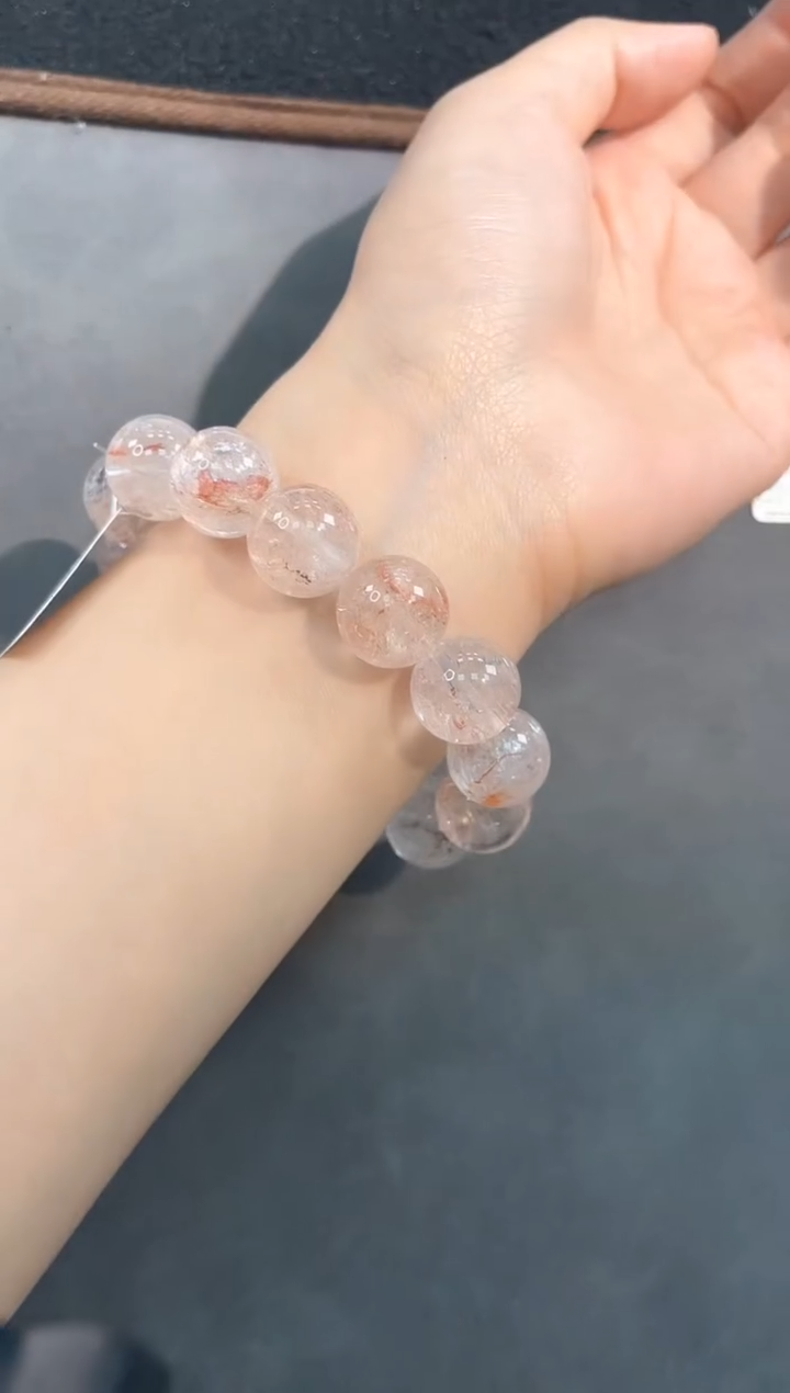 【闪购商品】水晶手链未镶嵌58号粉色单圈14mm