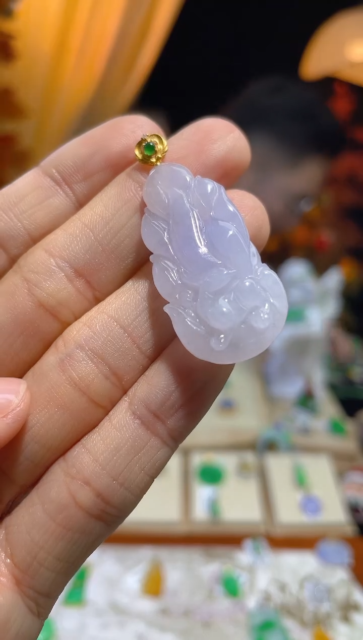 【闪购商品】翡翠颈饰18K金镶嵌假一赔三
