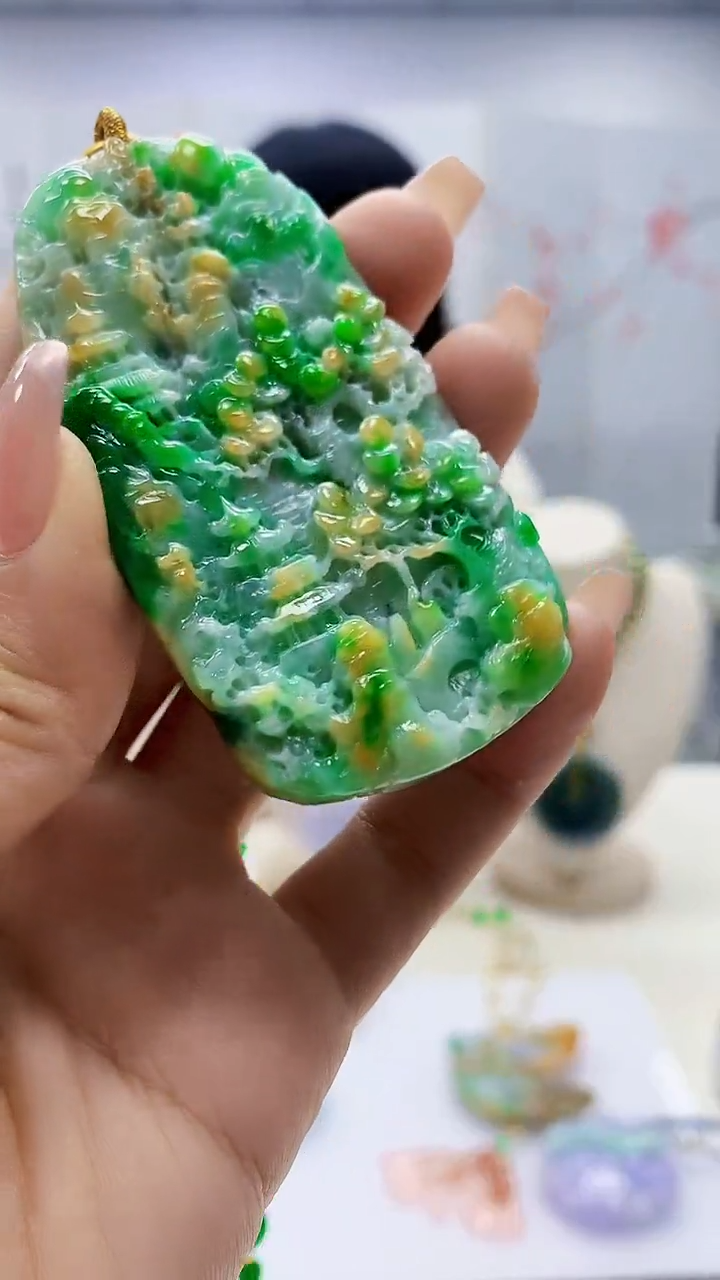 未镶嵌定制翡翠3495ty-毛货挂件23