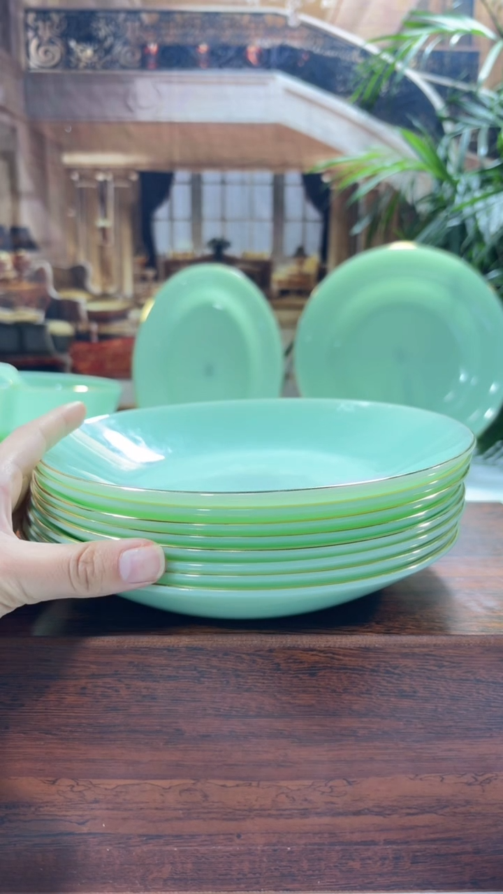 【闪购商品】..  8英寸深盘10个  玉瓷【贝美】