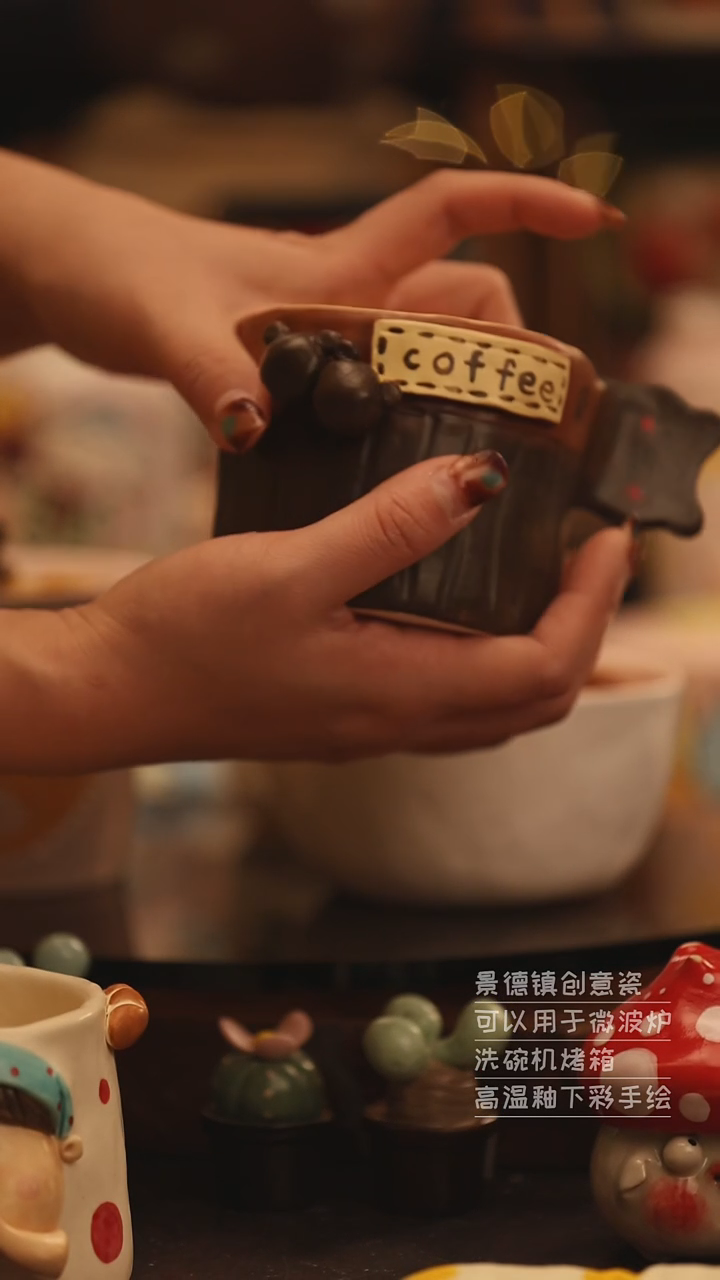 陶瓷景德镇可爱陶瓷釉下彩绘设计师款