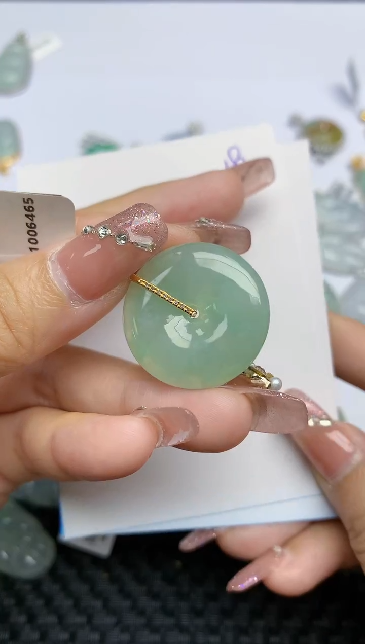 【闪购商品】翡翠颈饰18K金镶嵌天然A货翡翠 181