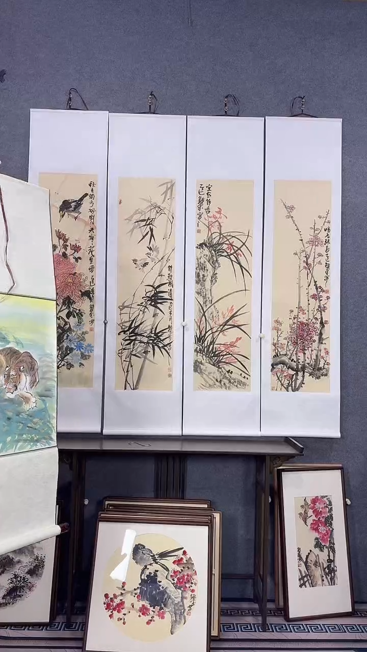 国画杭*165*40吴铁成作品