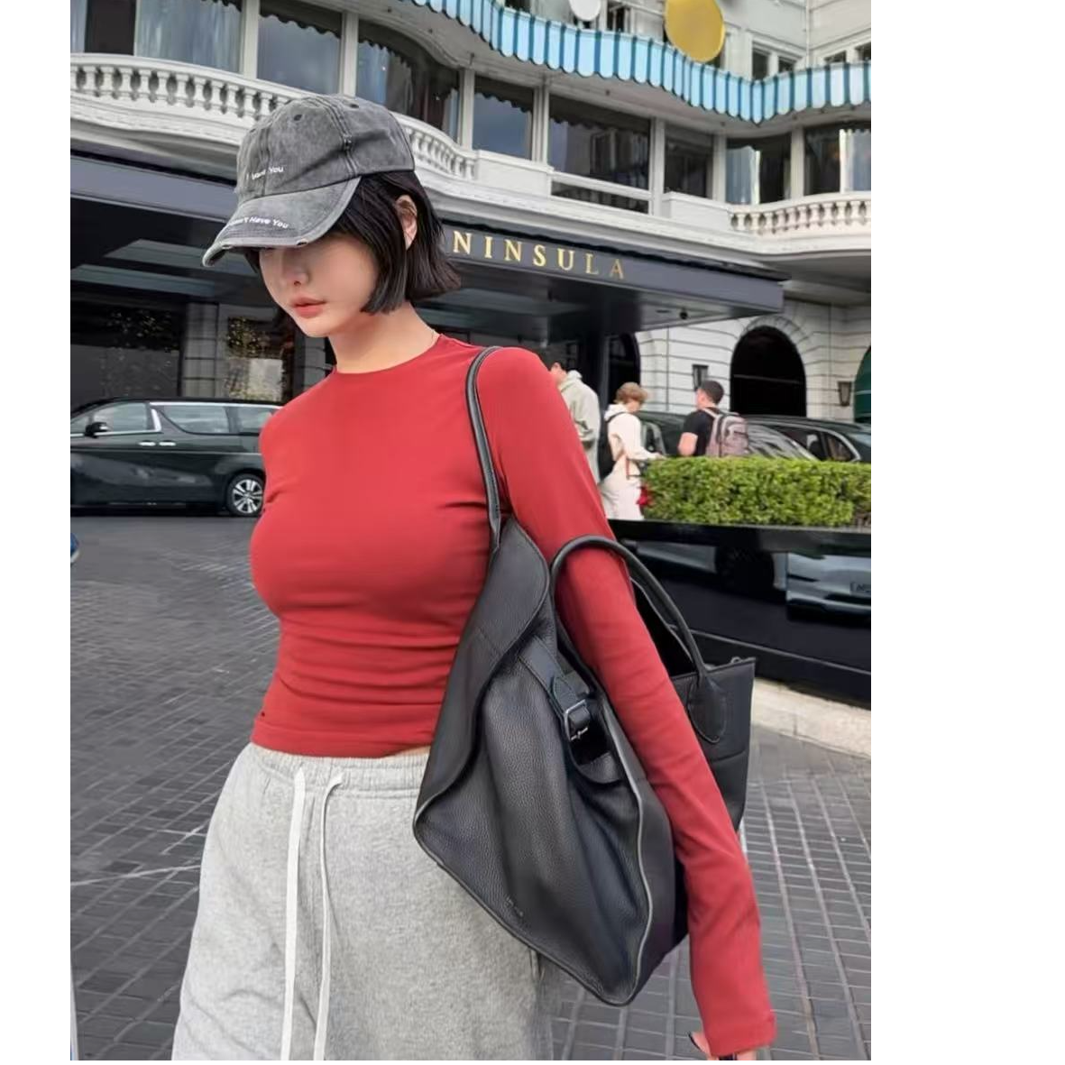 春秋爆款美式复古打底衫“卡戴珊”显瘦气质秒变纸片人经典百搭A243