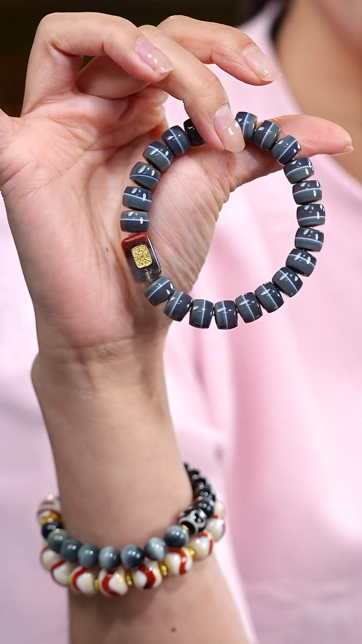 玛瑙/玉髓颈饰18K金镶嵌S53820多样性发一药师手串