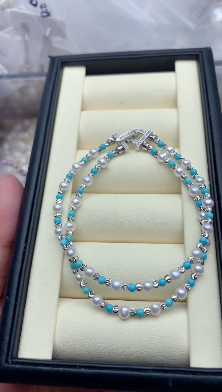 未镶嵌手链淡水珍珠多样性发其一，非无暇