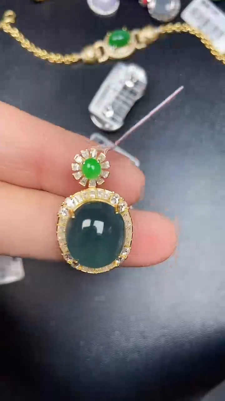 银S925镶嵌戒指翡翠2700