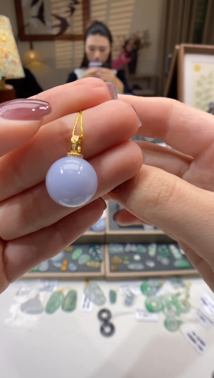 【闪购商品】翡翠颈饰18K金镶嵌珠子