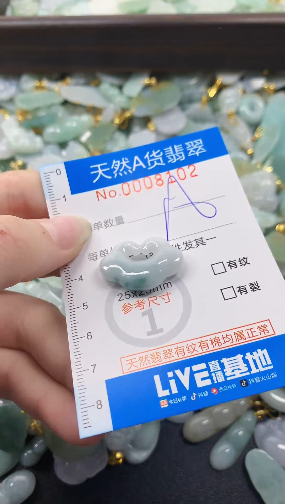 颈饰未镶嵌翡翠净货挂件-8102