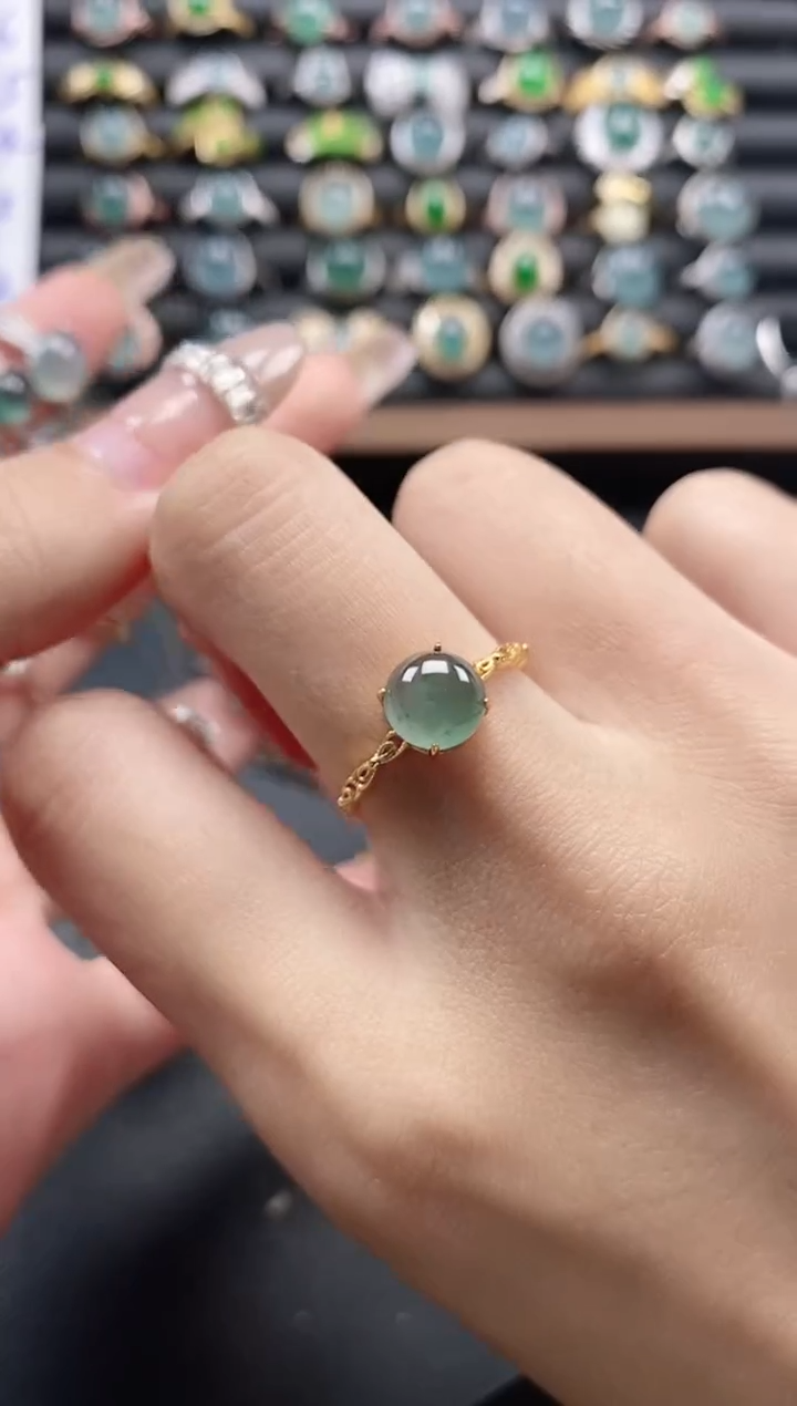 银S925镶嵌戒指翡翠51511