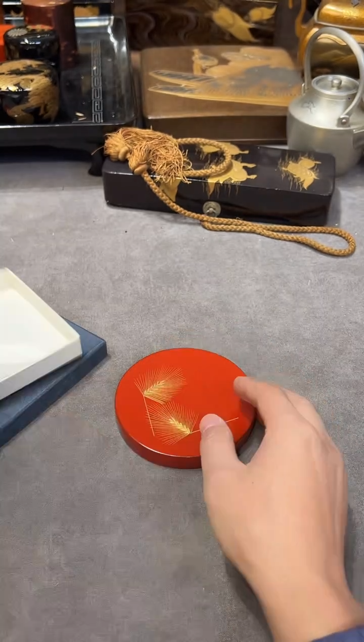 沈金雕刻 壶承 大漆漆器大漆漆器