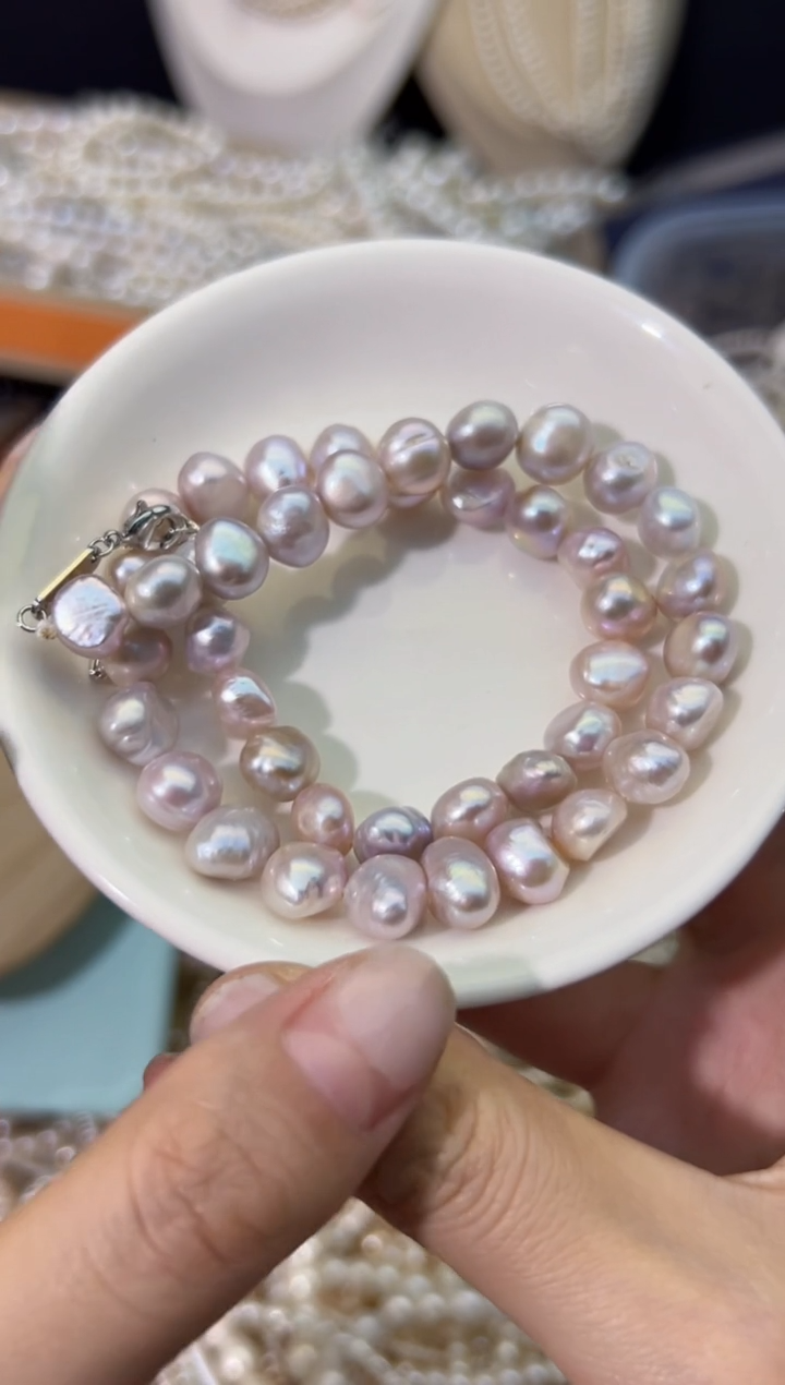 【闪购商品】淡水珍珠18未镶嵌仙女粉*强光珍珠项链