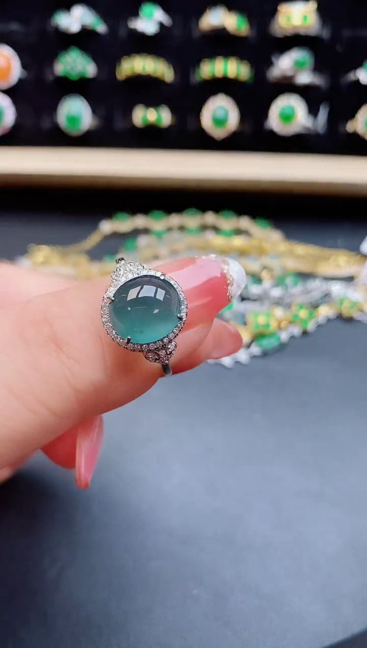 【闪购商品】翡翠戒指银S925镶嵌50850