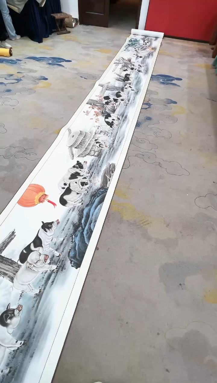 【闪购商品】国画1.25-郑志宗-百猪图-074