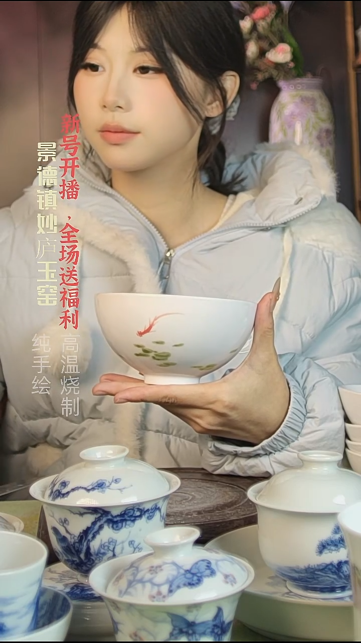 盘陶妙庐玉窑鸡心大碗