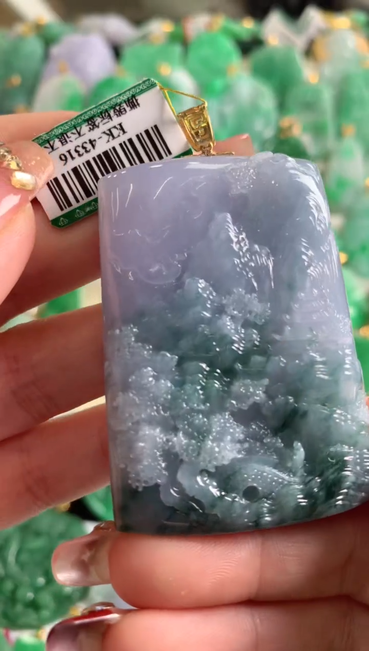 【闪购商品】翡翠吊坠(不含链)18K金镶嵌挂件