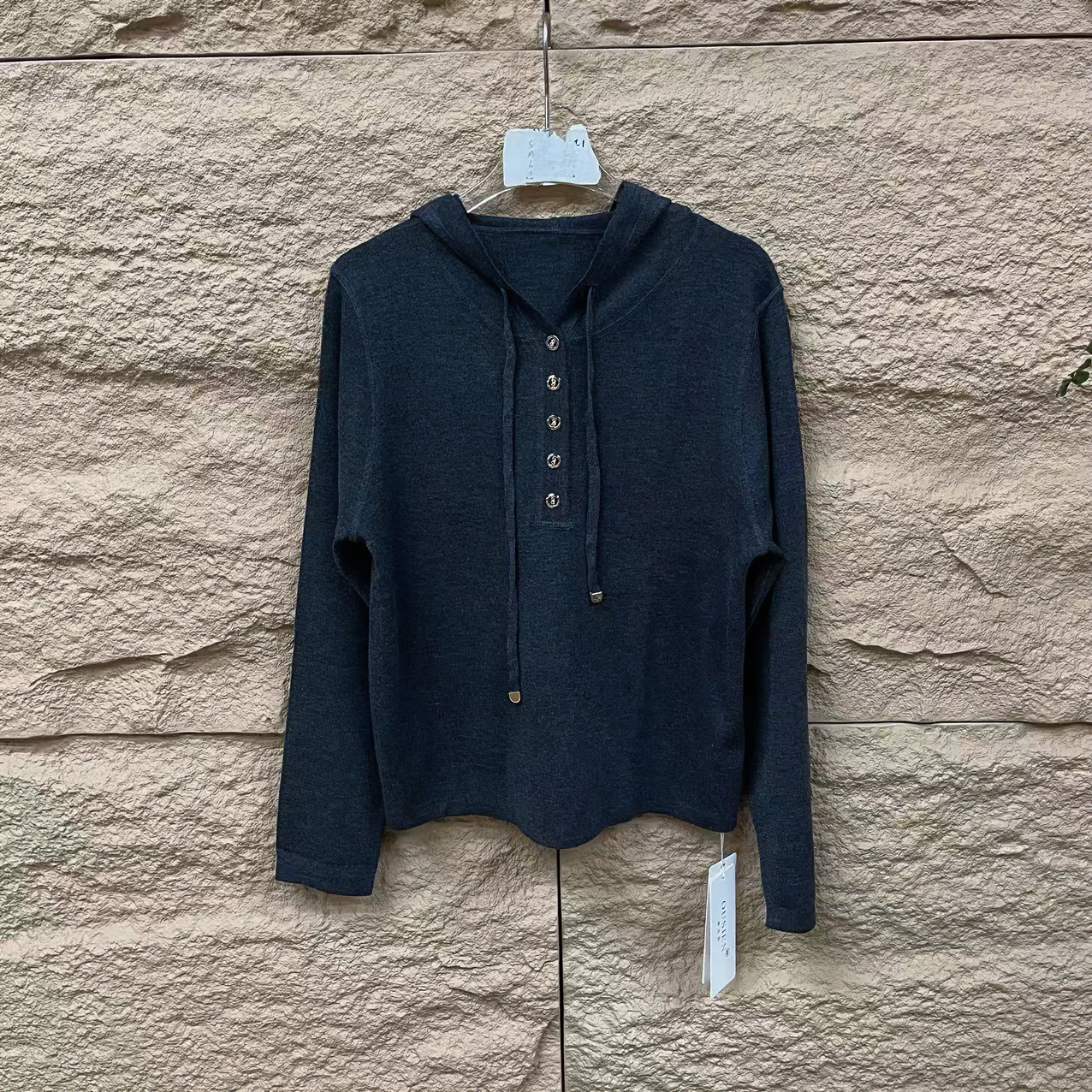 【黑色】早秋新款长袖连帽套头针织衫（240928）【366】