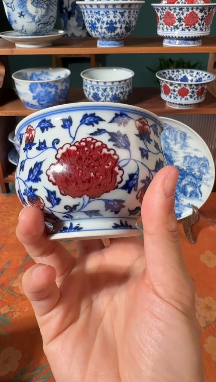 【闪购商品】杯永明尚玩缠枝牡丹炉式杯