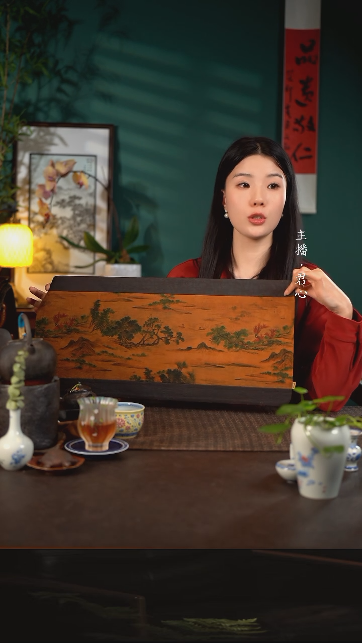 【闪购商品】杯陶瓷杯周边慢蓝双面茶席一枕青山