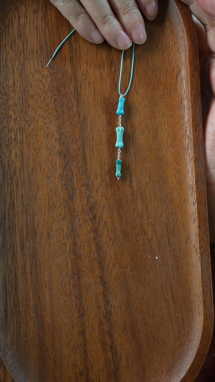 未镶嵌绿松石骨头湖北原矿绿松石(不含绳)YXH-002