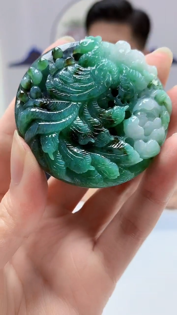 【闪购商品】定制翡翠未镶嵌4917zm-毛货挂件凤凰204