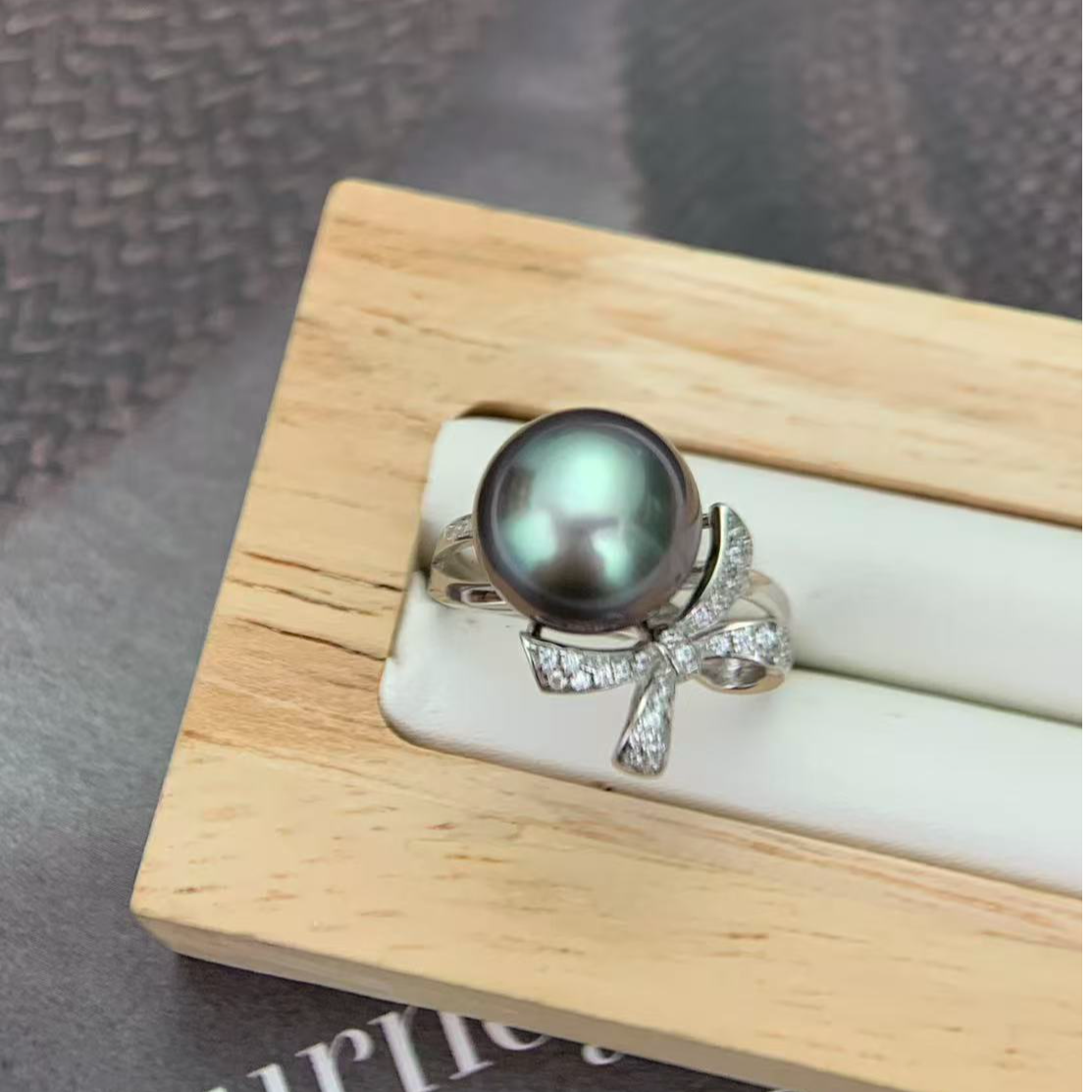 天然海水珍珠大溪地11-12mm戒指LY