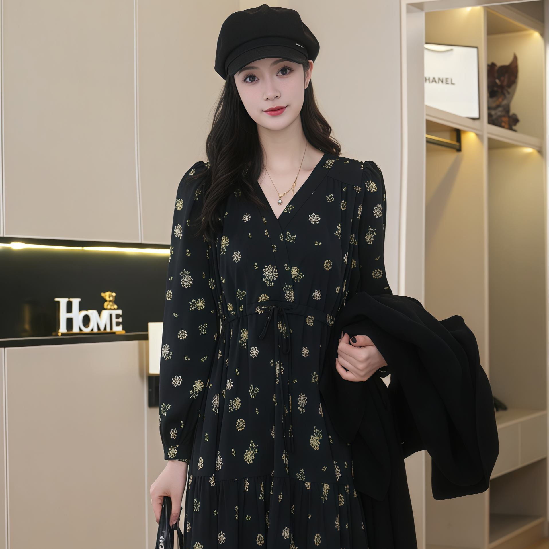 【寻梦山茶】2026春季新款碎花法式气质显瘦高级感女装连衣裙长裙