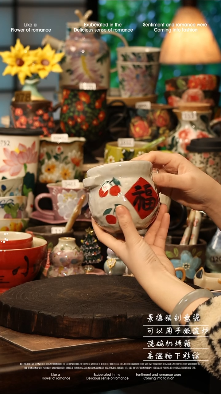 陶瓷景德镇高温釉下彩手工手绘款式@A1109@