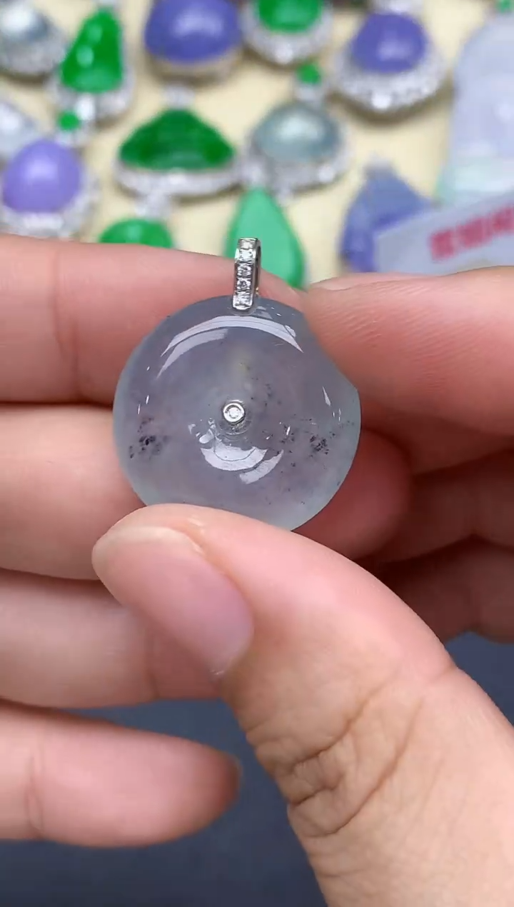 颈饰18K金镶嵌翡翠167-中国好珍宝