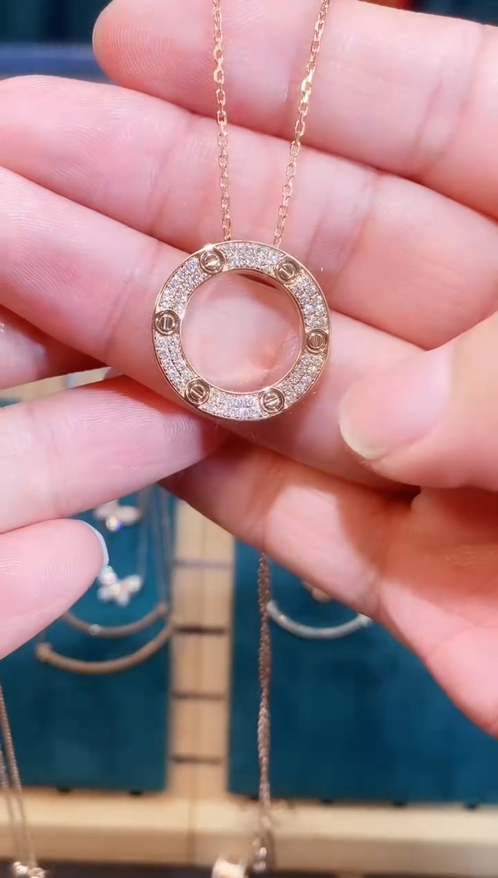 【闪购商品】钻石颈饰18K金镶嵌18K金钻石套链