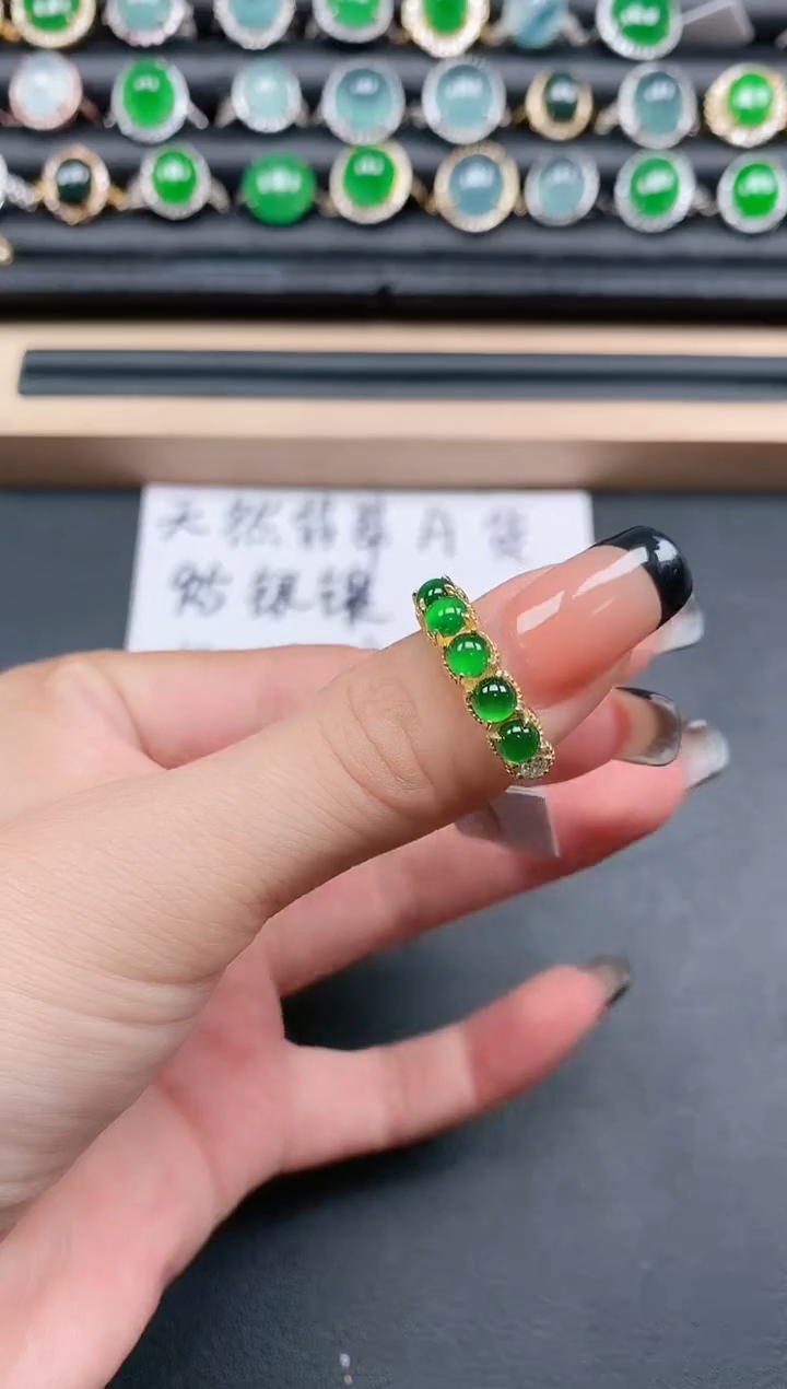 翡翠戒指银S925镶嵌1111111