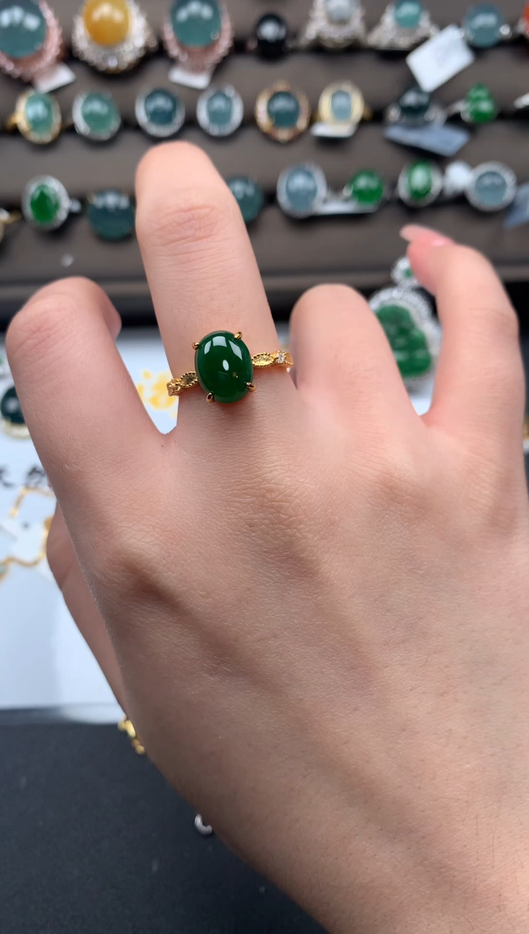 【闪购商品】翡翠戒指银S925镶嵌5211