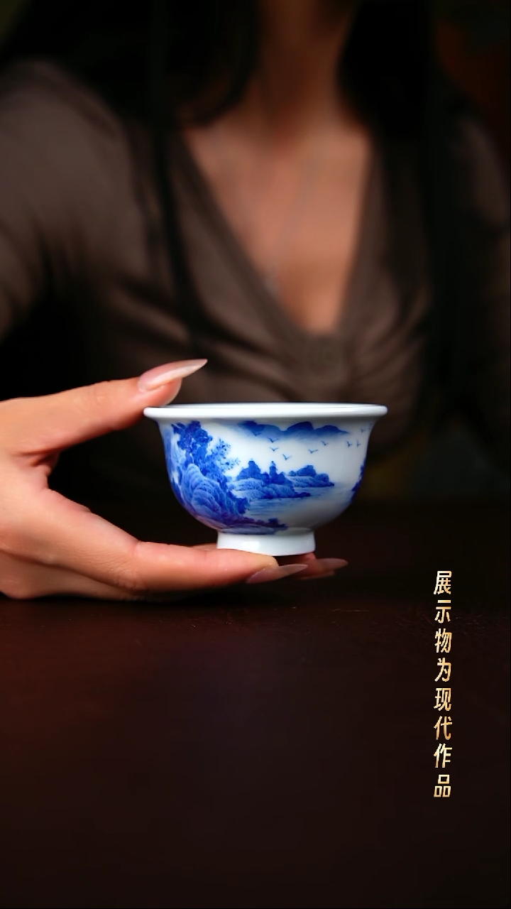 兴怀堂手绘柴窑杯