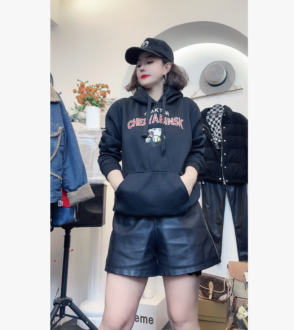 D25 110806 连帽卫衣女新款宽松显瘦印花外套上衣