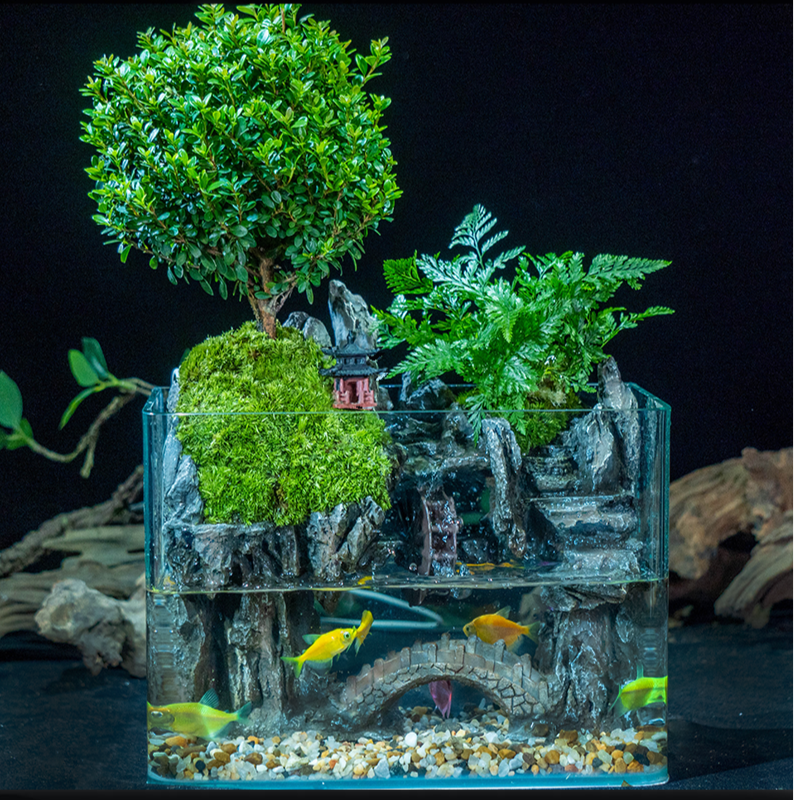 【石来运转】小叶赤楠国风山水桌面微景观小叶赤楠植物25*16*18