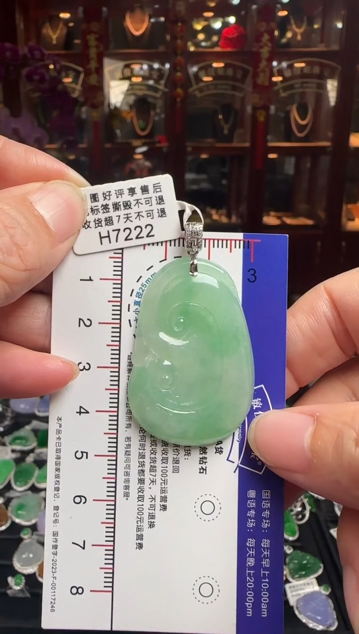 【闪购商品】翡翠颈饰18K金镶嵌H7222如意