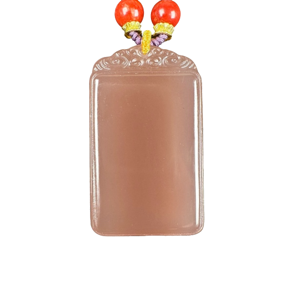 W004素款山 灵 芝 无事牌吊坠 多样性发其一